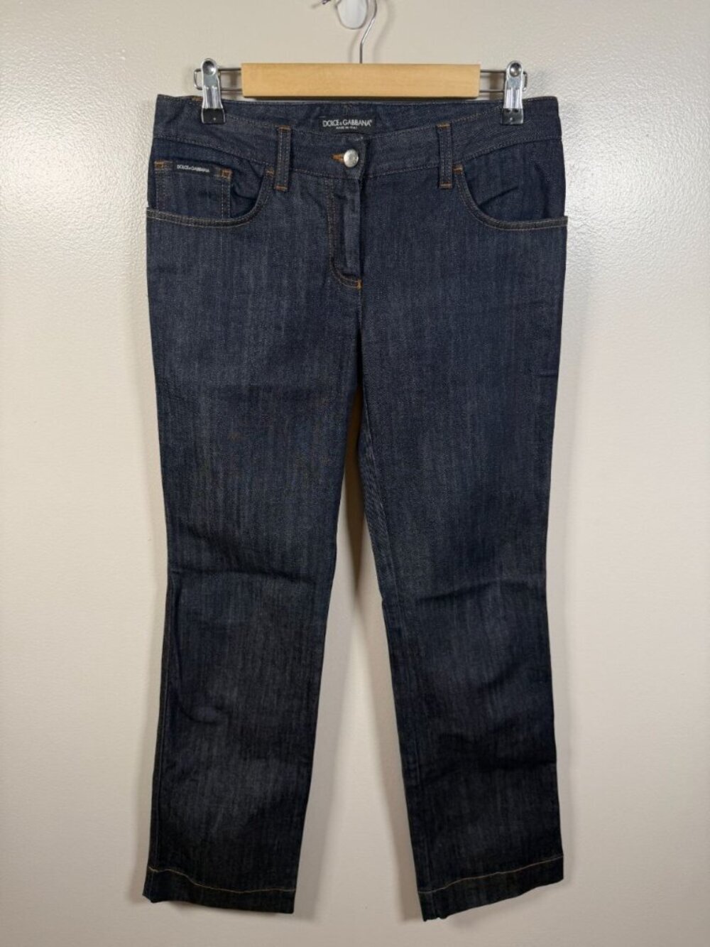 VTG Dolce & Gabbana Dark Wash Jeans Size IT 40 US 8 Low Rise Y2K Straight Leg